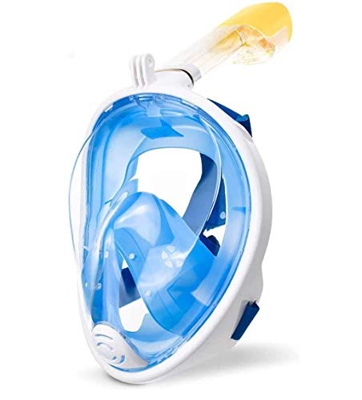 NB Mascara Buceo, con Tubos y Tapones para los Oídos, Máscara de Snorkel 180 ° Panorámico, Acción Compatible con Anti-Niebla y Anti-Fugas, para Niños 