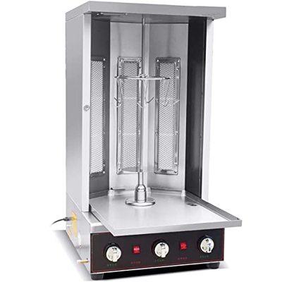 FLBTY Máquina de Kebab Doner giratoria automática, Máquina de Kebab Doner de Gas propano, Máquina de Parrilla de Pollo Shawarma, Máquina de giroscopio