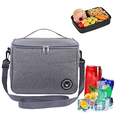 Bolsa Nevera Playa,Bolsa Isotérmica Grande,Almuerzo Nevera Portatil,con Correa Ajustable Bolso para Picnics, Fiestas, Camping, Playa. (Gris)