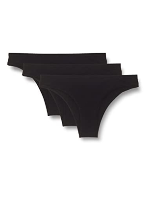 Iris & Lilly BELD004M3 Bikinis y brasileño, Negro, 38, Pack de 3