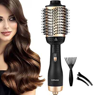 Adkwse Secador de pelo, cepillo aire caliente, 5 en 1, secador volumen, caliente negativo, estilismo, peine para todos los estilos