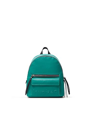 Desigual Back_Embossed Half M, Mochila. para Mujer, Verde, Einheitsgröße