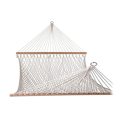 BIAOYU Hamaca de tejido de malla para 2 personas Hamaca de cuerda de algodón tradicional para exteriores, patio, jardín (tamaño: 39 pulgadas)