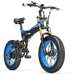 X3000plus-UP Bicicleta eléctrica Plegable para Hombres y Mujeres, Bicicleta montaña 20 Pulgadas, Horquilla Delantera con amortiguadores neumáticos (Bl precio