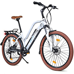 BLUEWHEEL e-Bike 26" para Mujer I Marca Alemana de Calidad I Cumple con normativa UE I Motor Trasero I Shimano 7 Cambios + 25 km/h de Velocidad MAX. y precio