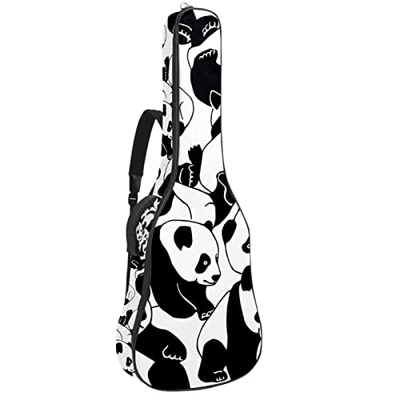 Beginner Acoustic Guitar Bundle Tamaño completo Spruce Top Cutaway Acoustic Guitar bag, Panda Negro Blanco