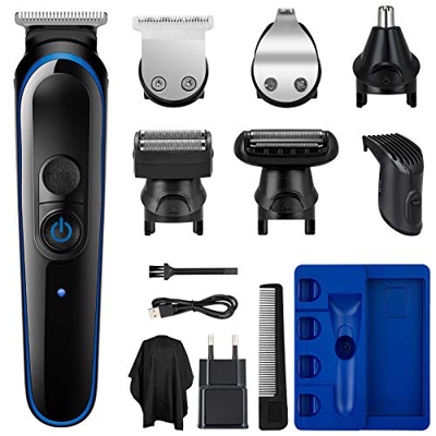 Maquina Cortar Pelo, 5 en 1 Cortapelos Hombre de Precisión para Hombres Cortadora para Hombres Maquina de Afeitar, Impermeable, 1 * Peine Guía Ajustab