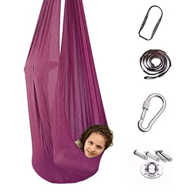 ZCXBHD Columpio De Terapia Interior for Niños Columpio De Terapia Hamaca Sensorial Hamaca Columpio for Niños con Necesidades Especiales (Color : Wine 