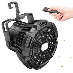 Ventilador Silencioso 7800 mAh, Ventilador Escritorio Portátil Con Rotación de 180 ° Con Luz LED, Ventilador Camping Recargable, Control Remoto,Tempor en oferta
