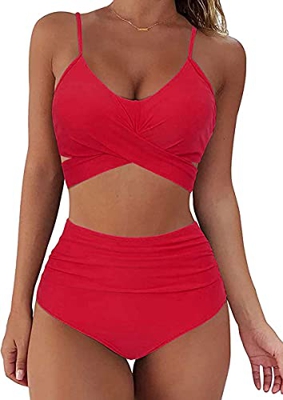 CheChury Traje De Baño Mujer Sexy Bañador de Baño Conjunto de Bikini Push up Sujetador Acolchado Traje de baño Bikini para Mujeres Dos Piezas Cuello H