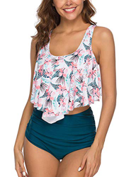 UMIPUBO Traje de Baño Top Flounce Bikini Set Acolchado Bra Bañador Cintura Alta Conjunto De Bikini Dos Piezas Set Swimsuit Bathing Suit en oferta