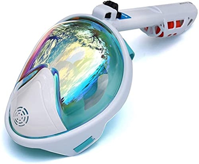 AWJ máscara de Buceo Máscara de esnórquel Máscaras de Buceo Bajo el Agua Vista Amplia de 180 Grados Máscara de Buceo de Cara Completa Conjunto de esnó