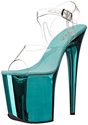 Pleaser FLAMINGO-808 Clr/Turquoise Chrome UK 7 (EU 40)