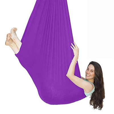 zyy Hamaca Terapia Sensorial Hamaca Voladora Yoga Columpio del Abrazo Hamaca Suave para Niños Autismo TDAH con Necesidades Especiales (Color : Purple,