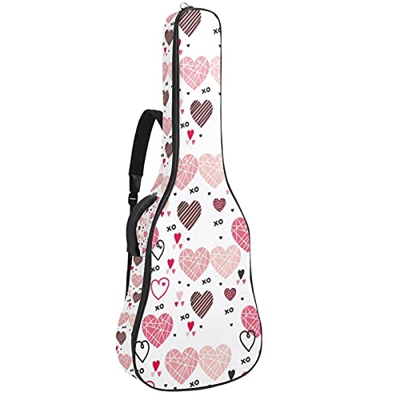 Paquete de guitarra acústica para principiantes tamaño completo de abeto con corte superior de guitarra acústica, San Valentín, corazones de amor, pat