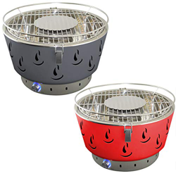 ACTIVA Airbroil 2020 - Juego de 2 barbacoas de carbón vegetal de color rojo y gris, con ventilación activa, incluye bolsa de transporte características