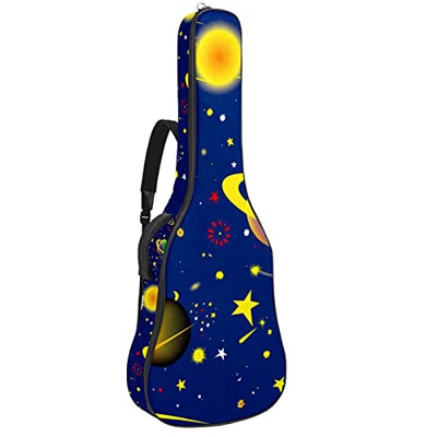 Paquete de guitarra acústica para principiantes Tamaño completo de abeto con corte superior de guitarra acústica, patrón de estrella de la nave espaci