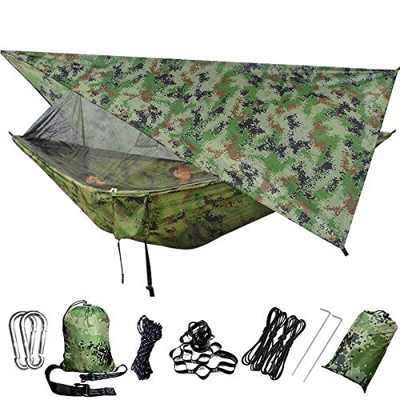 DAGCOT Hamaca de Camping Tienda de Hamaca de Mosquitos Abiertos rápida automática al Aire Libre con toldos a Prueba de Agua Conjuntos de toldos de Ham