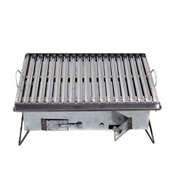 Barbacoa de carbón vegetal para camping, 35 x 47 x 22 cm (ancho x largo x alto), plegable, portátil y portátil, de acero inoxidable, portátil, para ex características