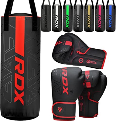 RDX Niños Saco de Boxeo 2ft y Guantes para Entrenamiento, Junior Kara Bolsa de Boxeo para Muay Thai, MMA, Sparring, Kick Boxing, Artes Marciales, Punc
