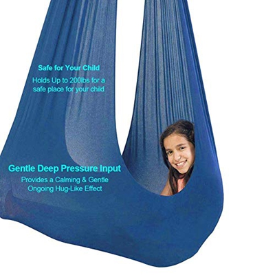 Silla de columpio sensorial para terapia de interior, asiento colgante ajustable aéreo de yoga hamaca sensorial para niños o adultos, terapia de cuerd