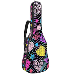 Paquete de guitarra acústica para principiantes, tamaño completo de abeto con corte superior de guitarra acústica, colorido arco iris corazón patrón d precio
