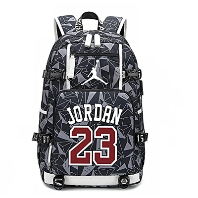 NIMUIL Niños y niñas Adolescentes Mochila para computadora Bolso de Hombro Mochila Escolar Michael Jordan Bulls Tela Oxford Impresa Lona Impermeable 1