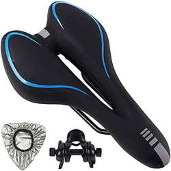 Asiento de Bicicleta, Sillín de Asiento de Bicicleta de Gel, Cómodo Acolchado de Espuma de Memoria con los Resortes, Impermeable y Transpirable, para  precio
