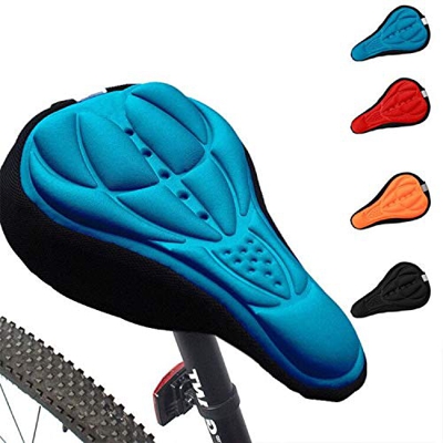 Cihely Funda para sillín de bicicleta 3D de gel suave para bicicleta de montaña de interior, color negro, 1 unidad
