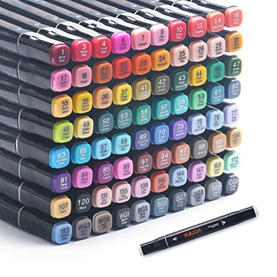 Rotuladores alcohol copic Marcadores permanente 80 colores marcadores artísticos, bolígrafo profesional de doble punta, permanente para adultos y niño