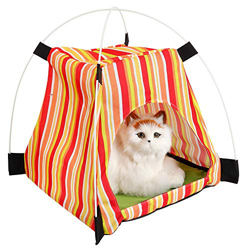 Esenlong Colorido verano transpirable plegable portátil mascota perro tienda gato interior al aire libre casa en oferta