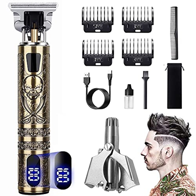 Cortadora de pelo para hombre, maquinilla de afeitar profesional para cortar el pelo, cortadora de pelo eléctrica para barba con pantalla LCD, carga U