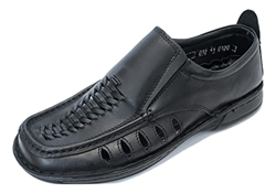 KS - 012 - Zapatos para Hombre - Ideales para Verano - Cuero - Negro 42 características