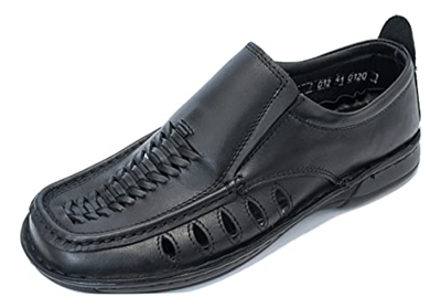 KS - 012 - Zapatos para Hombre - Ideales para Verano - Cuero - Negro 42