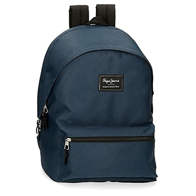 Pepe Jeans Aris Mochila para Portátil Doble Compartimento 15,6" Azul 31x44x15 cms Poliéster 23,87L