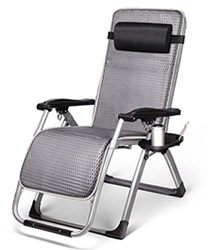 DYR Sillón reclinable de Gravedad Cero de Gran tamaño, Silla de Patio tapizada con portavasos, sillón reclinable Plegable con reposacabezas Ajustable, precio