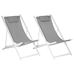 Happy Garden Lote de 2 tumbonas Cyprus - textilene Gris/Estructura Blanco características