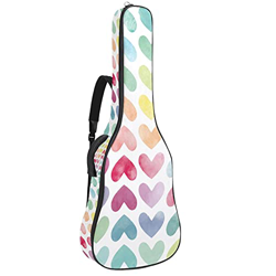 Paquete de guitarra acústica para principiantes Tamaño completo abeto Top Cutaway bolsa de guitarra acústica, acuarela colorido arco iris amor precio