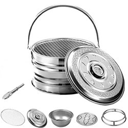 Estufa Camping, Parrillas y Barbacoas de Carbón Leña Brasero Exterior Jardin, Parrillas para Barbacoa Portatil Inoxidable para Pícnic Barbacoa Campame en oferta