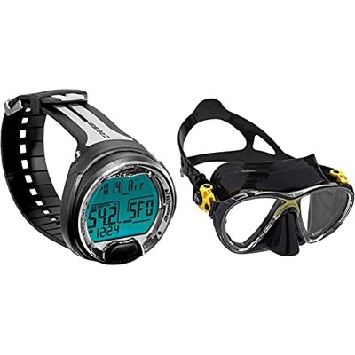 Cressi Leonardo Ordenador de Buceo, Adultos Unisex, Negro/Gris, Talla Única + Big Eyes Evolution Gafas de Buceo