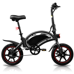 Bicicleta Eléctrica Adultos Motor de 250w,Iluminación LED,Batería de Alta Capacidad de 10Ah,Neumáticos de 14 Pulgadas,3 Modos de Trabajo,Amortiguador  en oferta