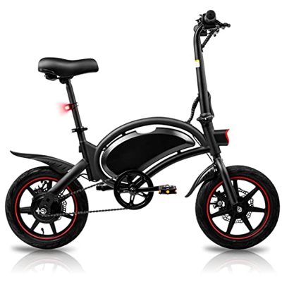 Bicicleta Eléctrica Adultos Motor de 250w,Iluminación LED,Batería de Alta Capacidad de 10Ah,Neumáticos de 14 Pulgadas,3 Modos de Trabajo,Amortiguador 