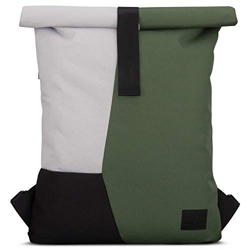 Johnny Urban Mochila con Solapa Verde-Gris Oskar Bolsa de Hombre y Mujer de Botellas de Plástico Reciclado - Multicolor con Solapa Superior - Moderna  características