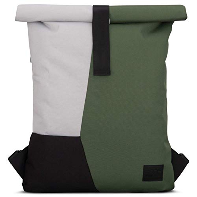 Johnny Urban Mochila con Solapa Verde-Gris Oskar Bolsa de Hombre y Mujer de Botellas de Plástico Reciclado - Multicolor con Solapa Superior - Moderna 