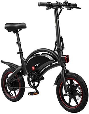 AmazeFan DYU D3F - Bicicleta eléctrica plegable, bicicleta inteligente para adultos, aleación de aluminio, 240 W, batería de iones de litio extraíble 