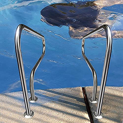 WANYE Pasos de la Piscina, Asas de barandilla de la Piscina de Acero Inoxidable 304, Adecuado para Piscinas sobre el Suelo, baños de Aguas Termales, P