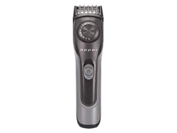 Beper 40.332 - Recortadora de Barba Recargable, También Adecuada para Cabello, Cuchillas de Acero Inoxidable, 20 Longitudes, Anillo Giratorio de 1 mm  características