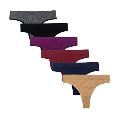 SHEKINI Bragas Tangas Invisibles sin Costuras de Talla Baja Sexys Braguita sin Costura Invisible por la Cintura Ropa Interior para Mujer Pack DE 4/6 (