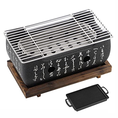 Estufa de barbacoa de mesa japonesa, parrilla japonesa de carbón, parrilla de barbacoa para restaurante / hogar, estufa de alcohol con parrilla de mal
