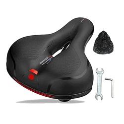 Sillín de bicicleta transpirable con esponja hueca de sillín ancho de alta elasticidad, para hombre y mujer, color negro para bicicleta de montaña, bi en oferta